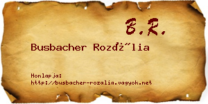 Busbacher Rozália névjegykártya